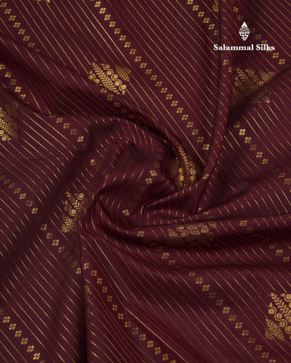 Beautiful Dark Maroon Semi Silk Saree With Contrast Light Pink Border