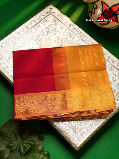 Beautiful Rani Pink Plain Semi Silk Cotton Saree With Contrast Dark Sandal Blouse