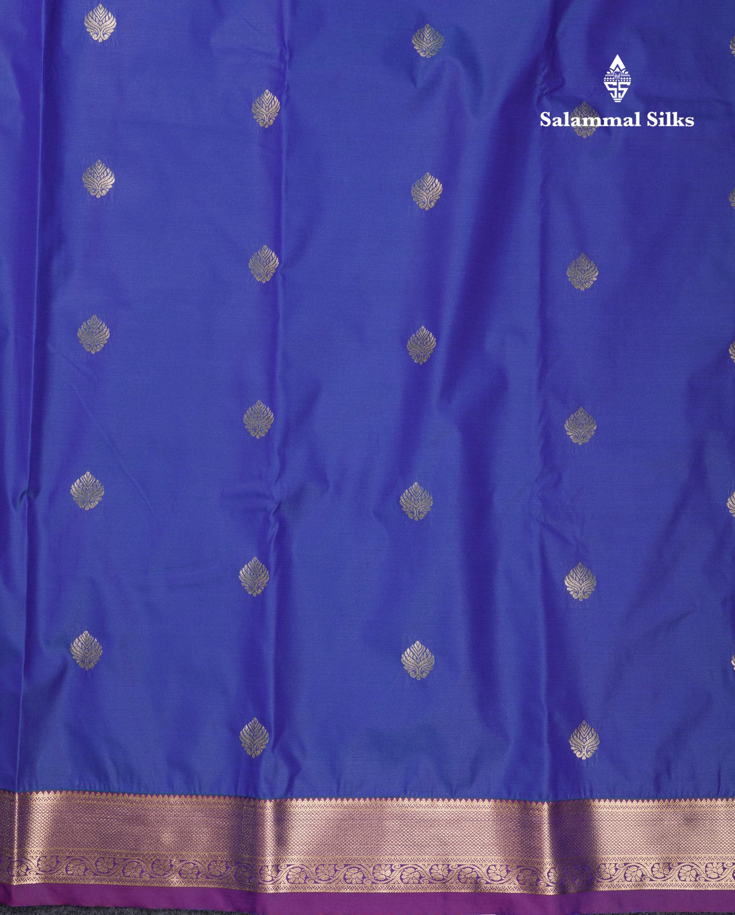 Beautiful Dual Tone Peacock Blue Semi Silk Saree With Contrast Purple Small Border