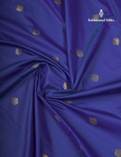 Beautiful Dual Tone Peacock Blue Semi Silk Saree With Contrast Purple Small Border