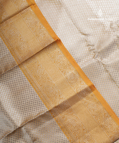 Sandal Bridal Pure Kanjivaram Silk Saree With Contrast Mustard Yellow Menakari Work Evening Morning Border