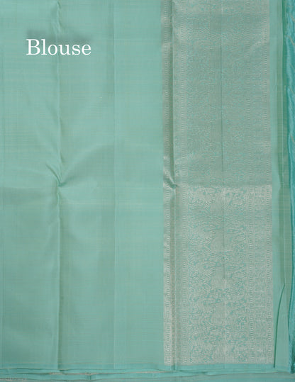 Beautiful Rexona Green Fancy Pure Kanjivaram Silk Saree With Blouse
