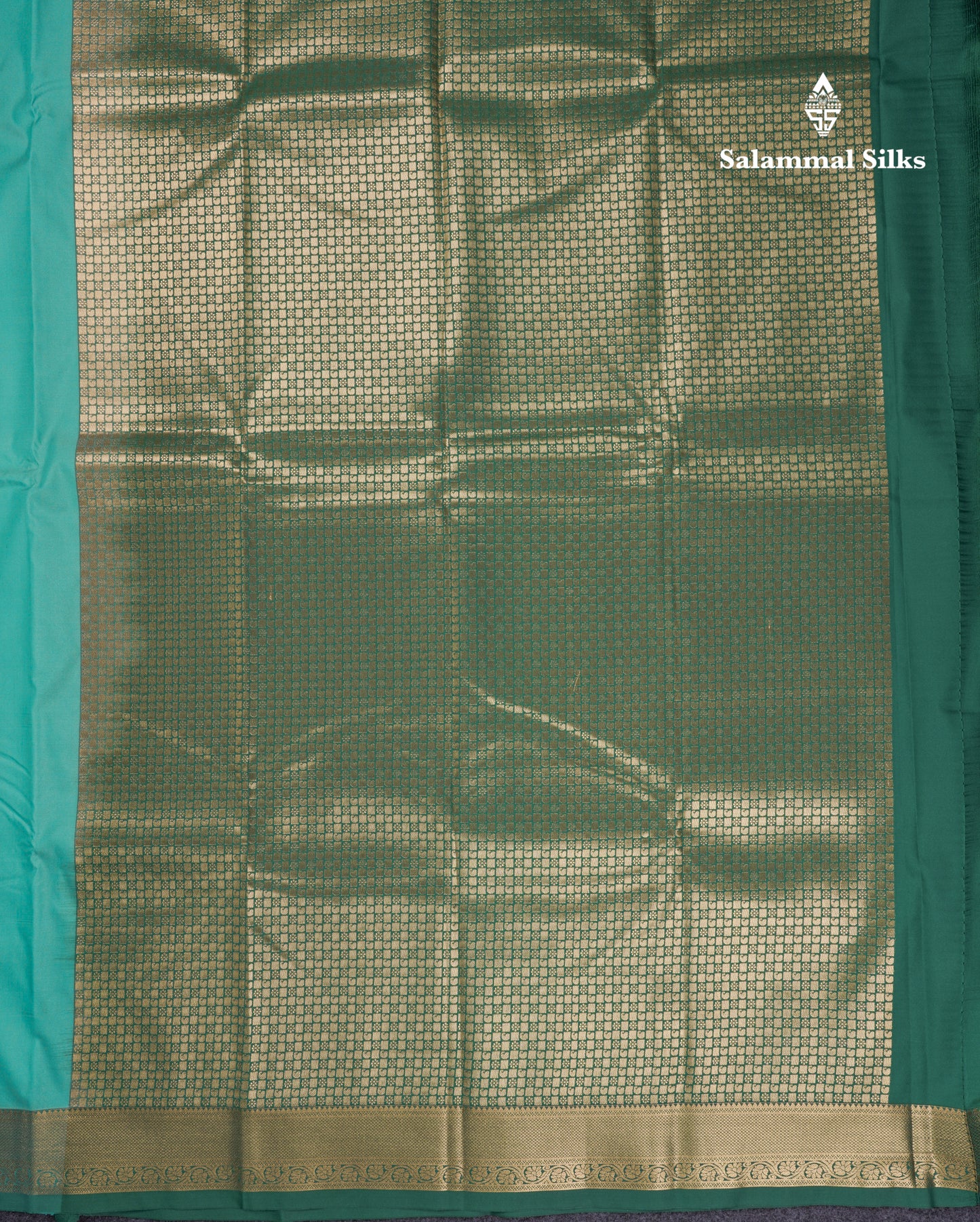 Beautiful Sapphire Green Semi Silk Saree With Contrast Bottle Green Small Border