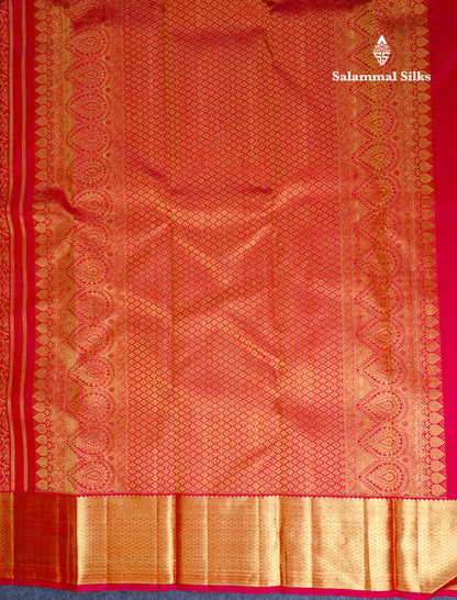 Reddish Maroon Menakari Work Bridal Pure Kanjivaram Silk Saree With Traditional Border