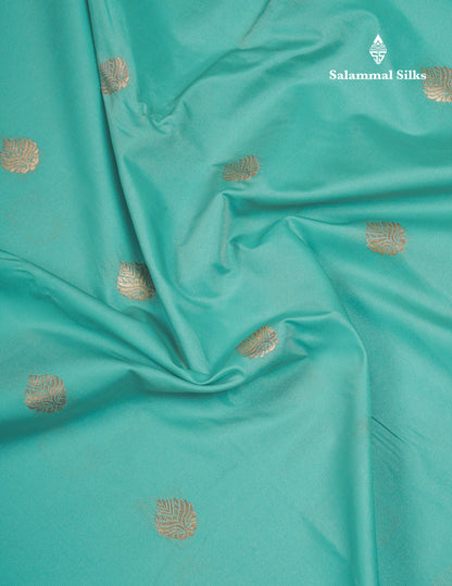Beautiful Sapphire Green Semi Silk Saree With Contrast Bottle Green Small Border