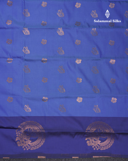 Beautiful Dark Purple Butterfly Design Semi Soft Silk Saree With Contrast Dark Magenta Fancy Border