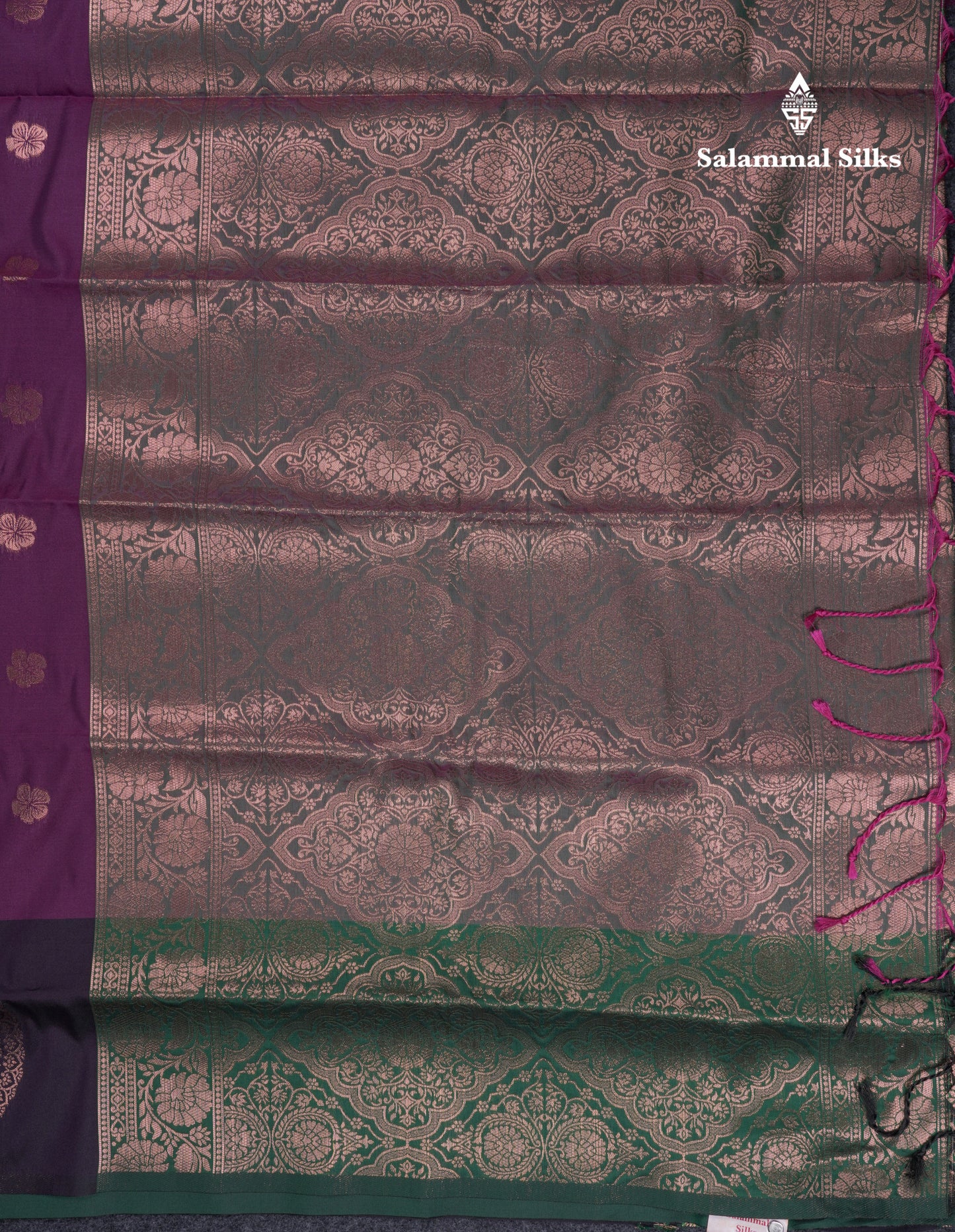 Beautiful Dark Purple Butterfly Design Semi Soft Silk Saree With Contrast Dark Magenta Fancy Border