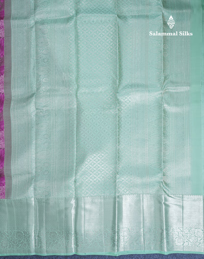 Pinkish Brown Colour Pure Kanjivaram Fancy Silk Saree with Rexona Green Border