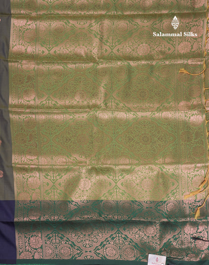 Beautiful Dark Purple Butterfly Design Semi Soft Silk Saree With Contrast Dark Magenta Fancy Border