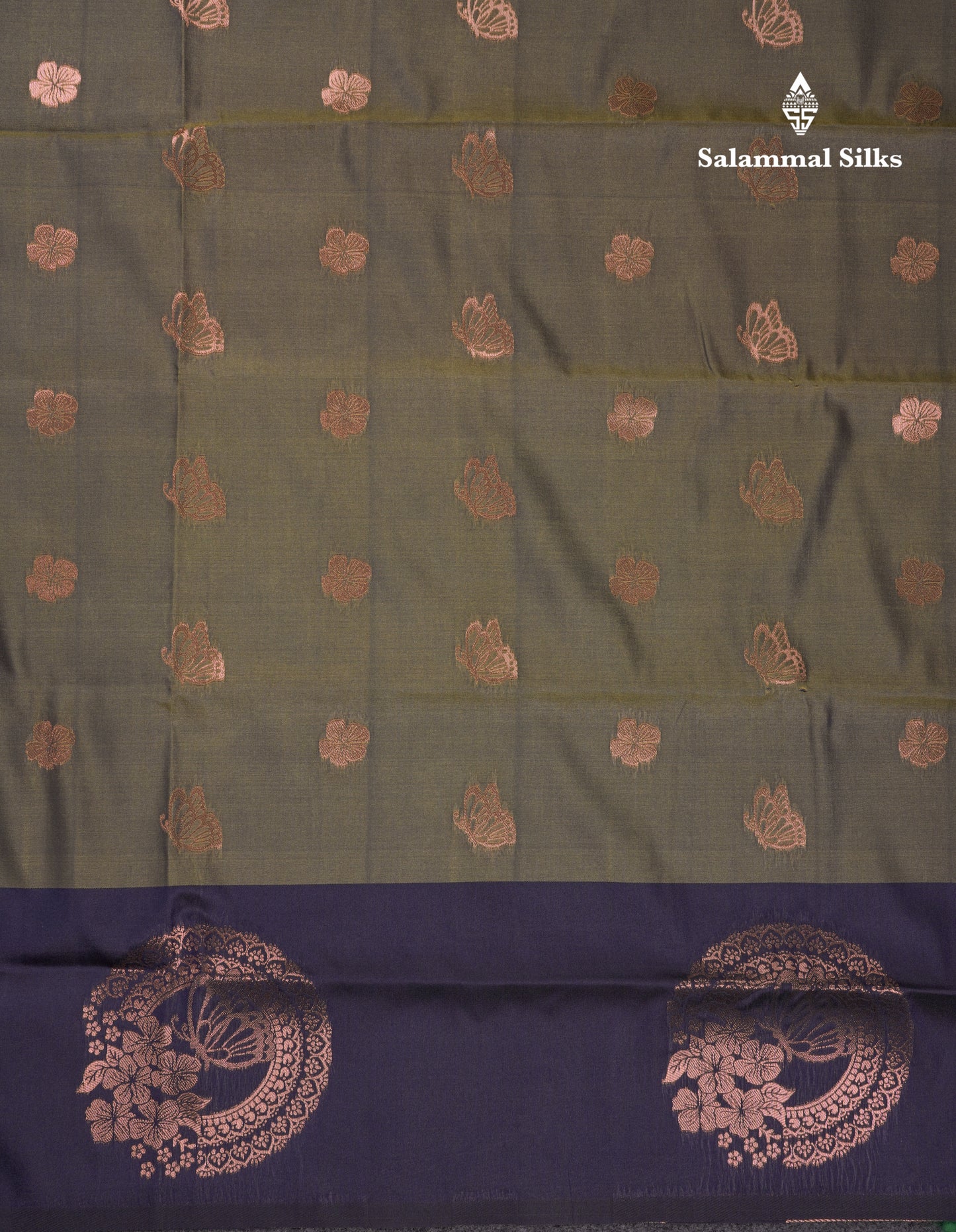 Beautiful Dark Purple Butterfly Design Semi Soft Silk Saree With Contrast Dark Magenta Fancy Border