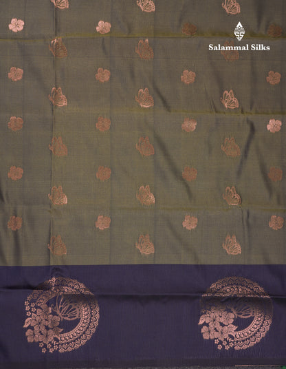 Beautiful Dark Purple Butterfly Design Semi Soft Silk Saree With Contrast Dark Magenta Fancy Border
