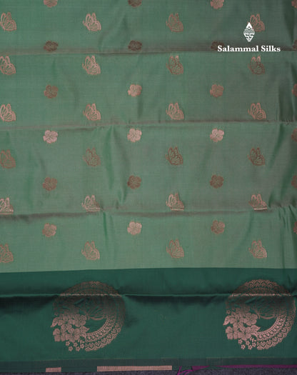 Beautiful Dark Purple Butterfly Design Semi Soft Silk Saree With Contrast Dark Magenta Fancy Border
