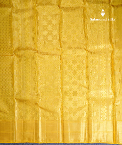 Gold Tissue Bridal Pure Kanjivaram Silk Saree With Traditional Border