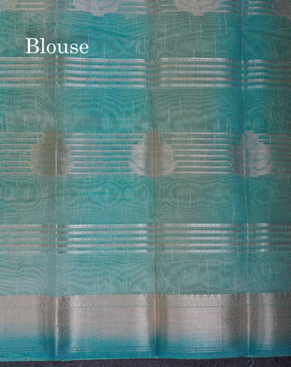 Beautiful Sapphire Blue Kota Cotton Fancy Saree With Self Blouse