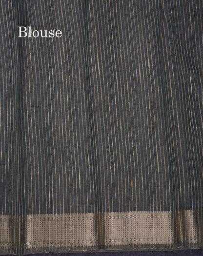 Beautiful Brown Embroidery Work Tissue Kota Cotton Fancy Saree With Self Blouse