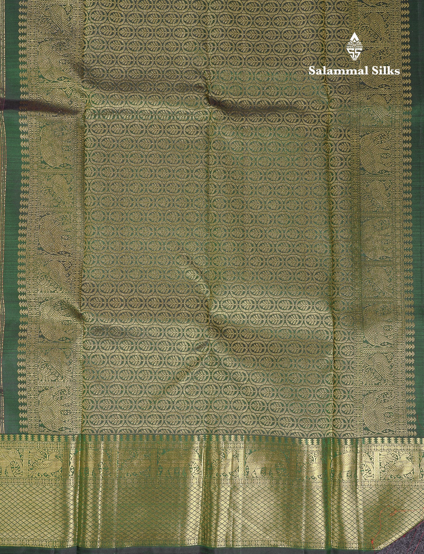 Beautiful Dual Tone Pink Pure Kanjivaram Silk Saree With Contrast Bottle Green Traditional Border