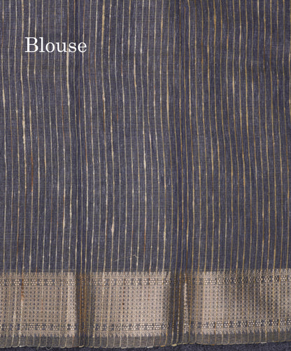 Beautiful Brown Embroidery Work Tissue Kota Cotton Fancy Saree With Self Blouse
