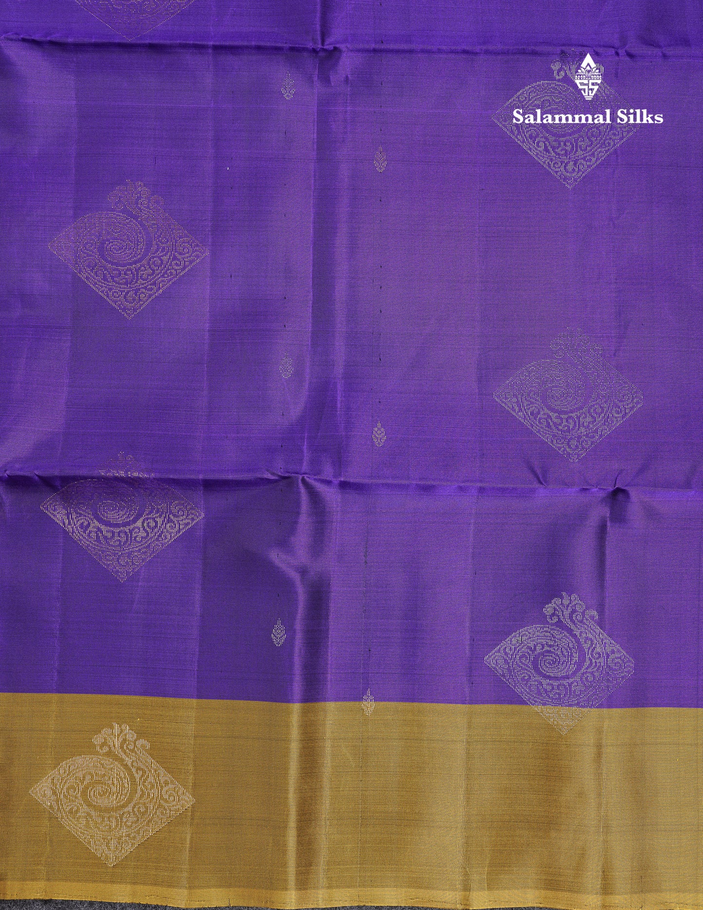 Beautiful Violet PureMix Kanjivaram Soft Silk Saree With Contrast Olive Mustard Yellow Fancy Border