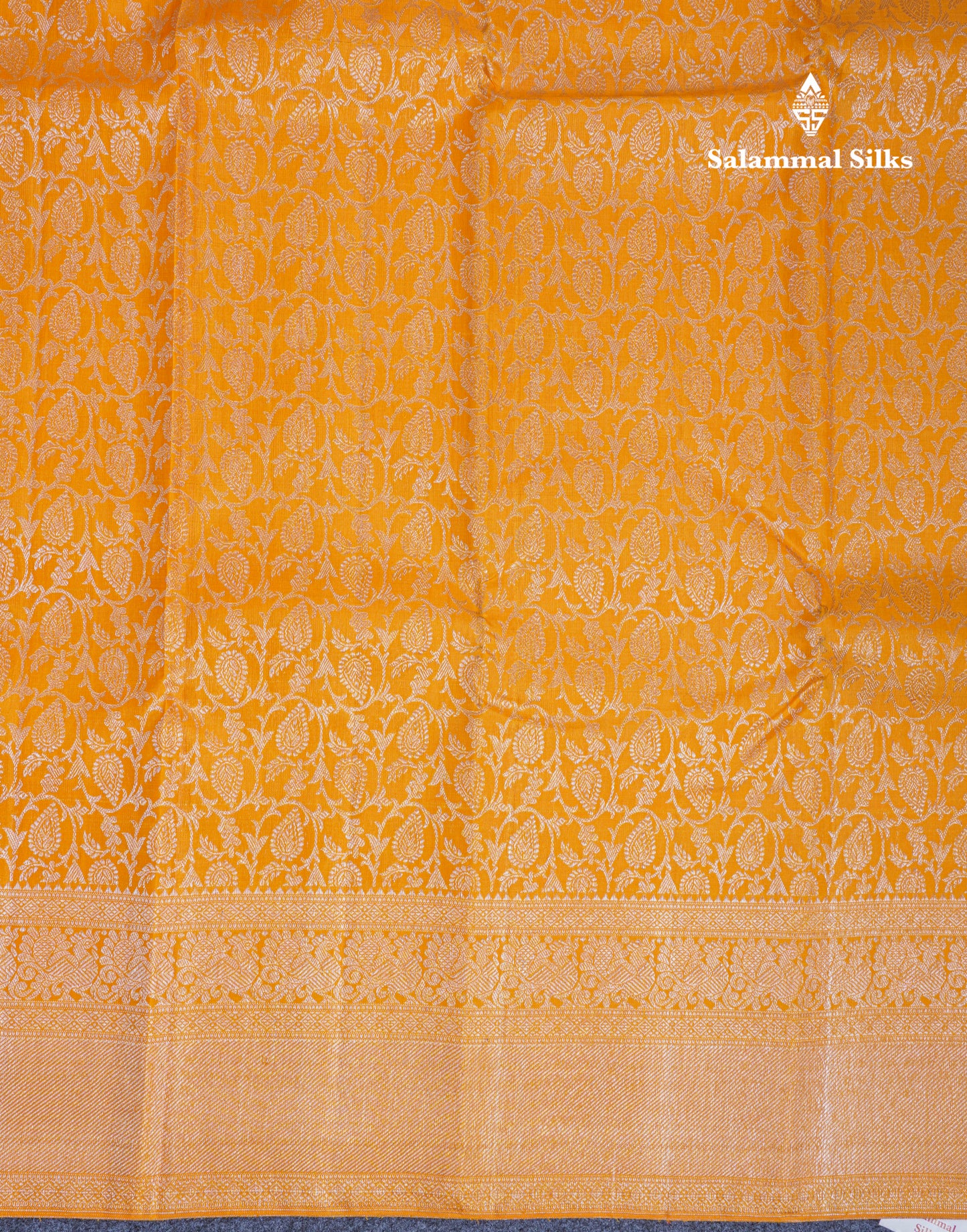 Mango Yellow Bridal Pure Kanjivaram Silk Saree With Self Border