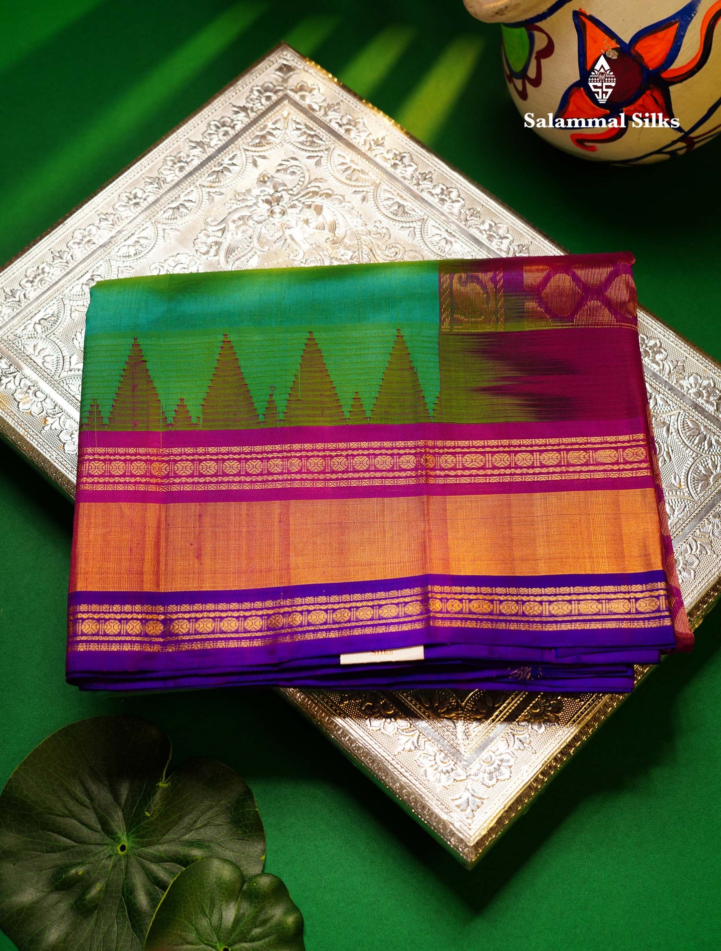 Beautiful Light Chocolate Plain Pure Silk Cotton Saree With Contrast Dark Brown Traditional Rettapet Border