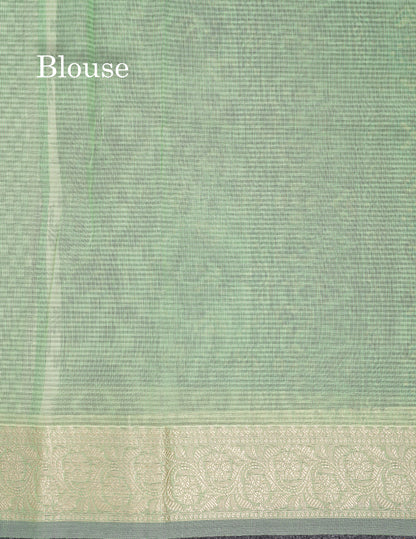 Beautiful Light Elachi Green Kota Cotton Fancy Saree With Fancy Border