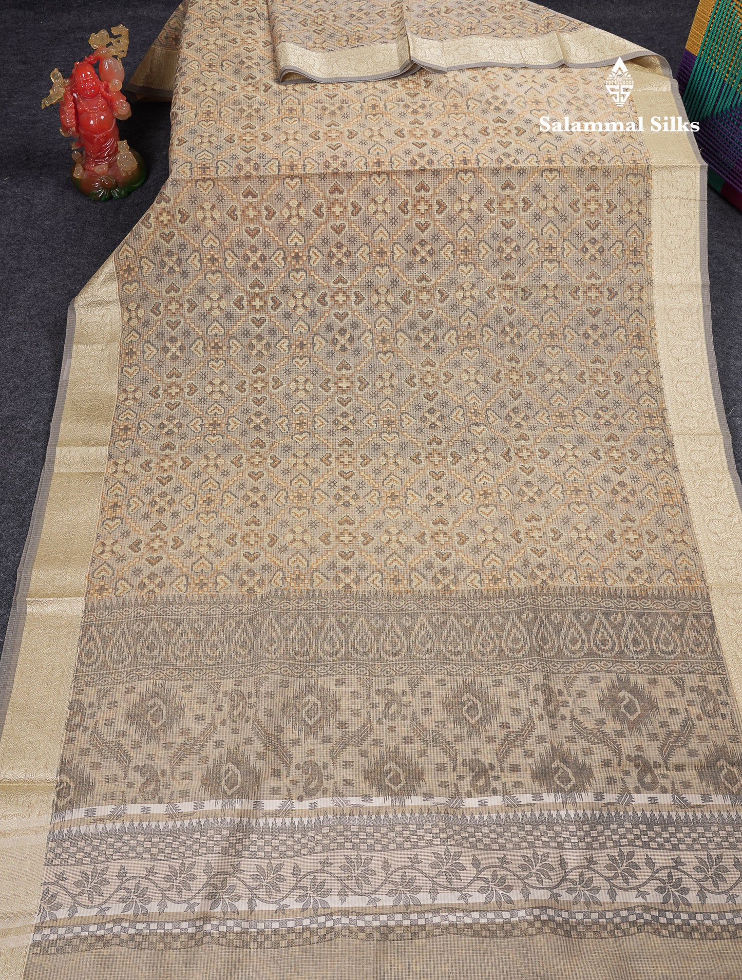 Beautiful Light Elachi Green Kota Cotton Fancy Saree With Fancy Border