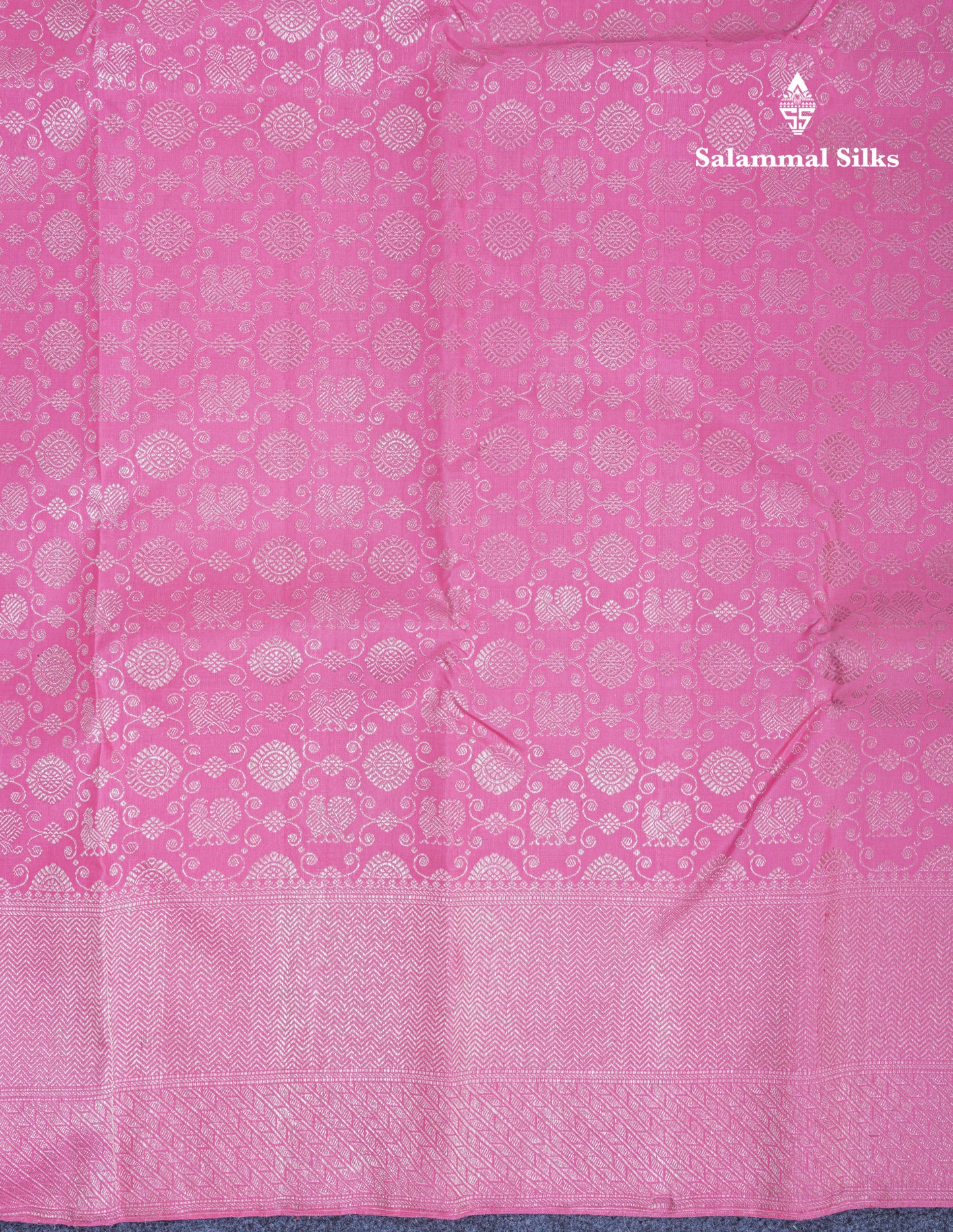 Pink Bridal Pure Kanjivaram Silk Saree With Self Border