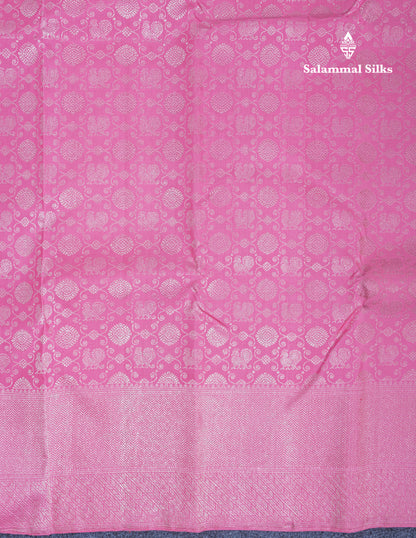 Pink Bridal Pure Kanjivaram Silk Saree With Self Border