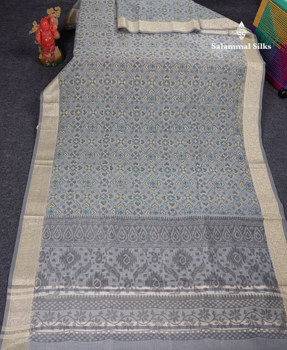 Beautiful Light Elachi Green Kota Cotton Fancy Saree With Fancy Border