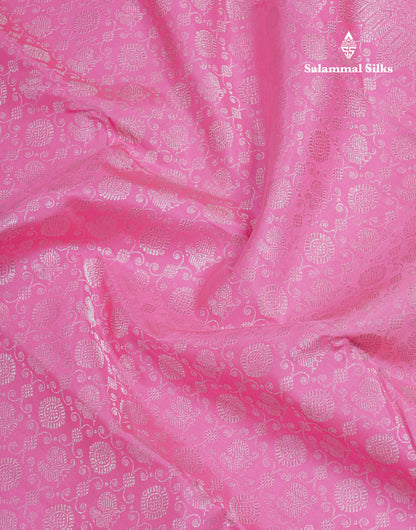 Pink Bridal Pure Kanjivaram Silk Saree With Self Border