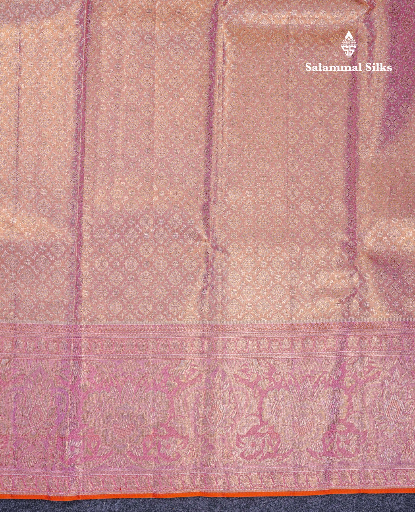 Beautiful Baby Pink Tissue Bridal Pure Kanjivaram Silk Saree With Contrast Light Pink Fancy Border