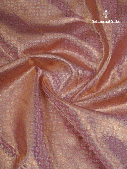 Beautiful Baby Pink Tissue Bridal Pure Kanjivaram Silk Saree With Contrast Light Pink Fancy Border