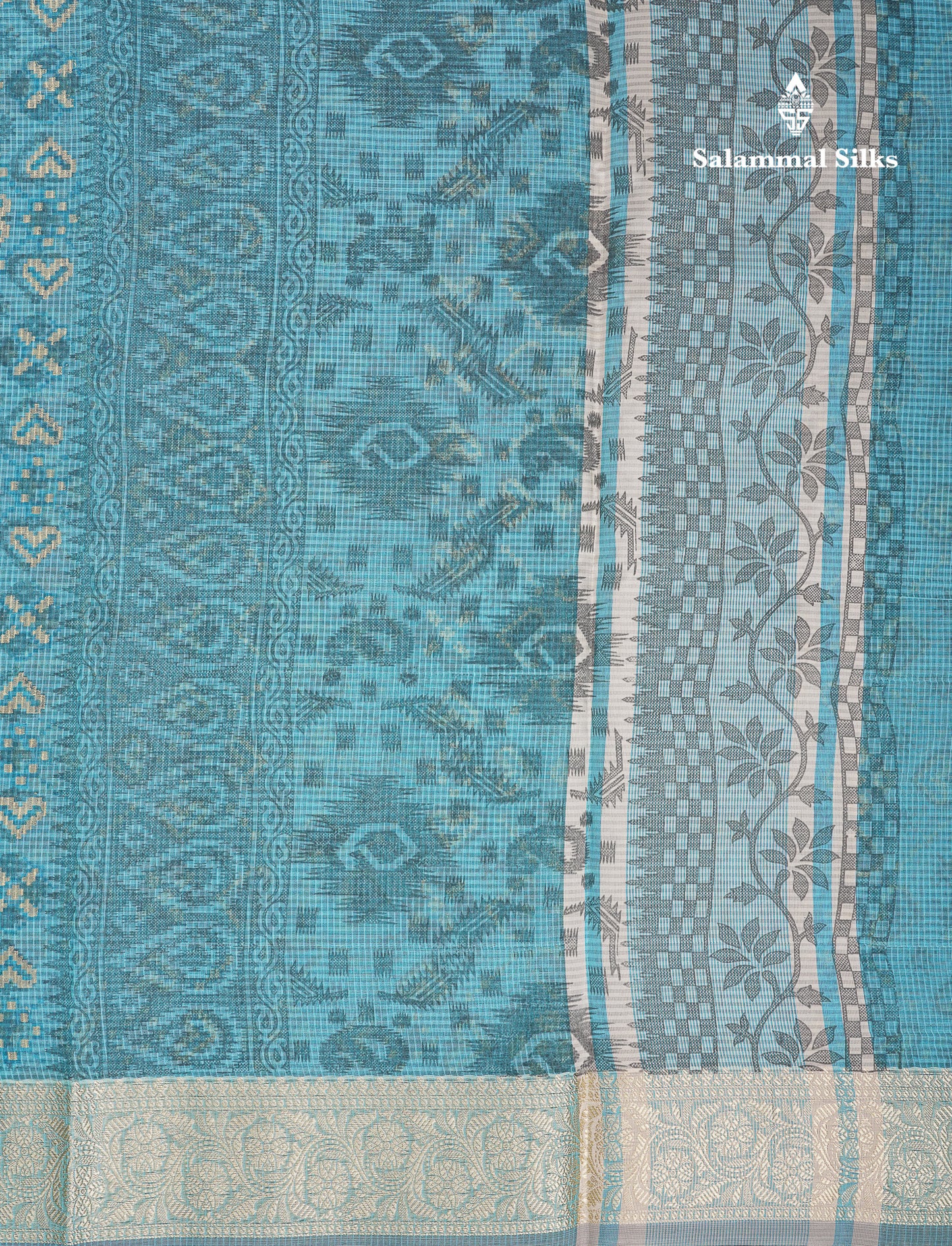 Beautiful Light Elachi Green Kota Cotton Fancy Saree With Fancy Border