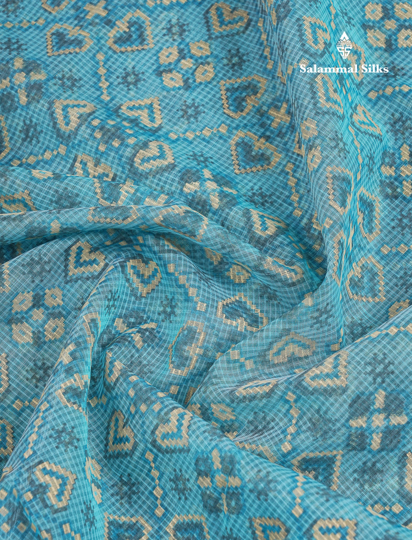Beautiful Light Elachi Green Kota Cotton Fancy Saree With Fancy Border