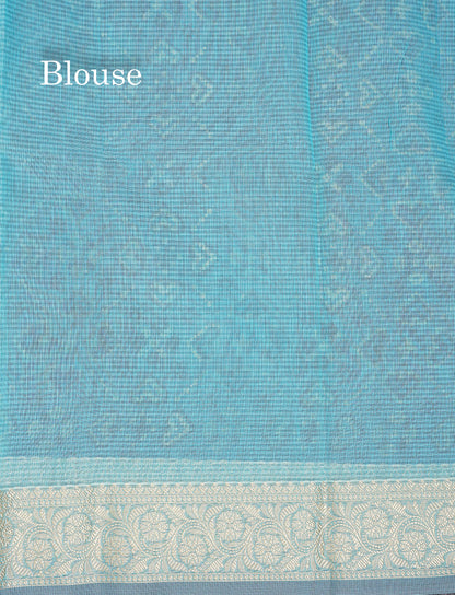 Beautiful Light Elachi Green Kota Cotton Fancy Saree With Fancy Border