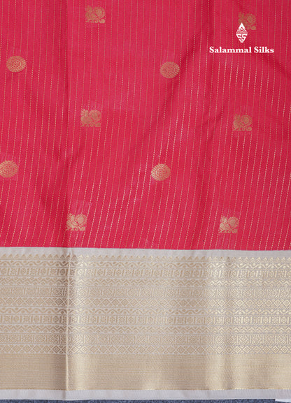 Dual Tone Reddish Maroon Semi Silk Saree With Contrast Beige Border