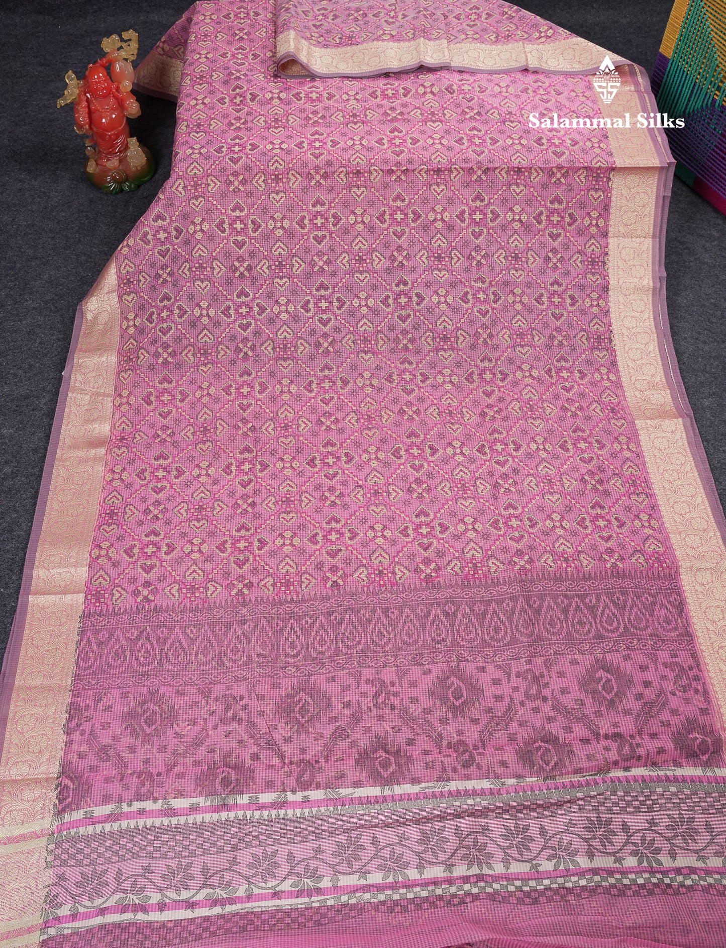 Beautiful Light Elachi Green Kota Cotton Fancy Saree With Fancy Border