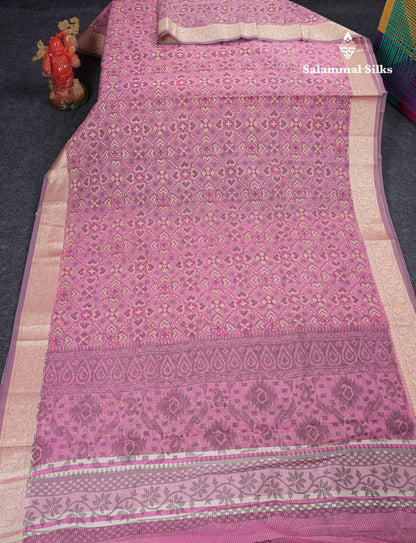 Beautiful Light Elachi Green Kota Cotton Fancy Saree With Fancy Border
