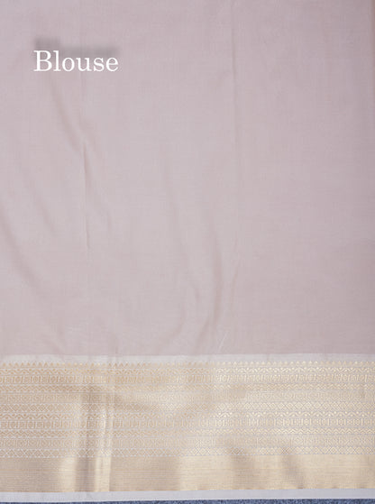 Dual Tone Reddish Maroon Semi Silk Saree With Contrast Beige Border