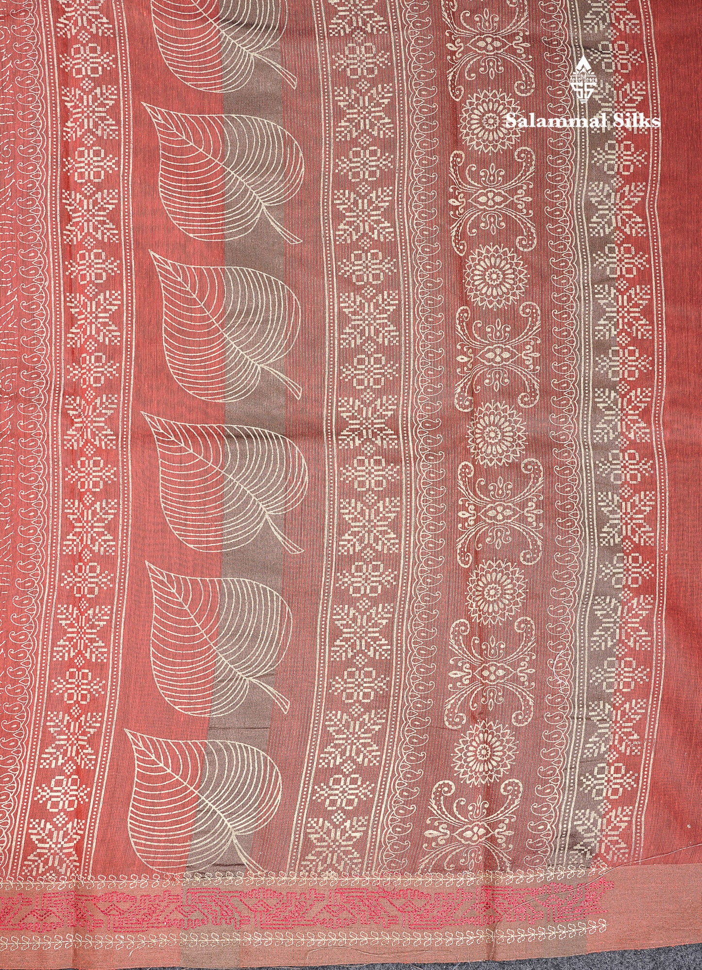 Beautiful Peacock Blue Printed Cotton Mix Saree With Contrast Grey Embroidery Border