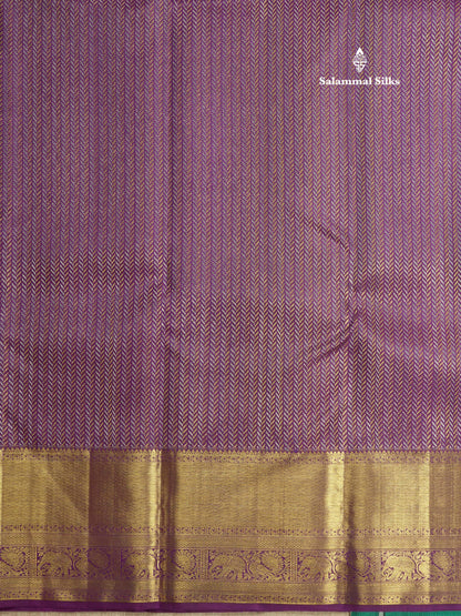 Kanjivaram Violet Grand Wedding Pure Silk Saree With Blouse