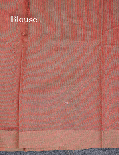 Beautiful Peacock Blue Printed Cotton Mix Saree With Contrast Grey Embroidery Border