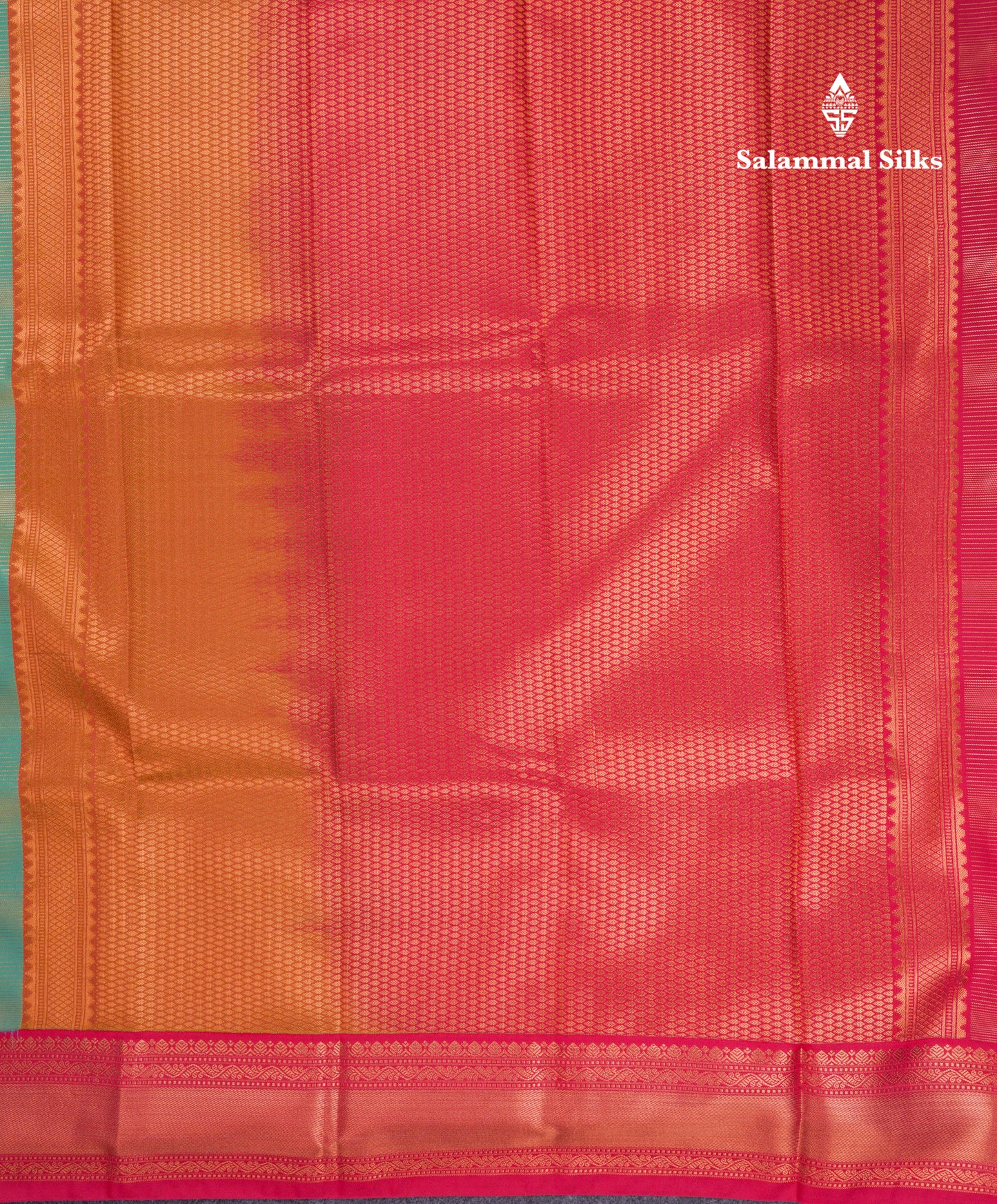 Beautiful Light Rexona Green Aalai Vaira Oosi Semi Silk Saree With Contrast Pink Traditional Border