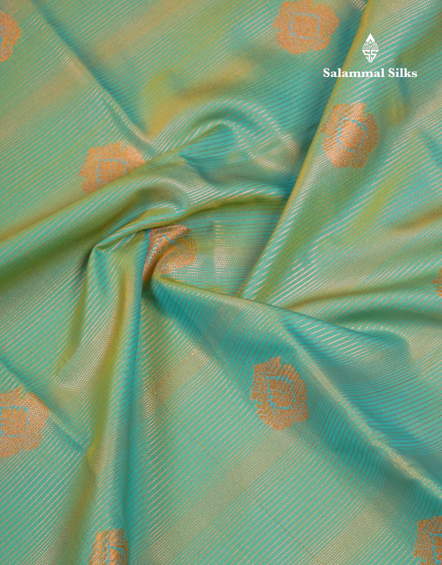 Beautiful Light Rexona Green Aalai Vaira Oosi Semi Silk Saree With Contrast Pink Traditional Border