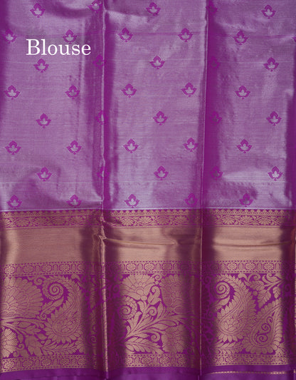 Beautiful Cream Green Tissue Semi Silk Saree With Contrast Magenta Evening Morning Border