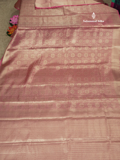 Beautiful Parrot Green Grand Tissue Banaras Fancy Saree With Self Border