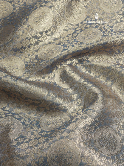 Beautiful Parrot Green Grand Tissue Banaras Fancy Saree With Self Border