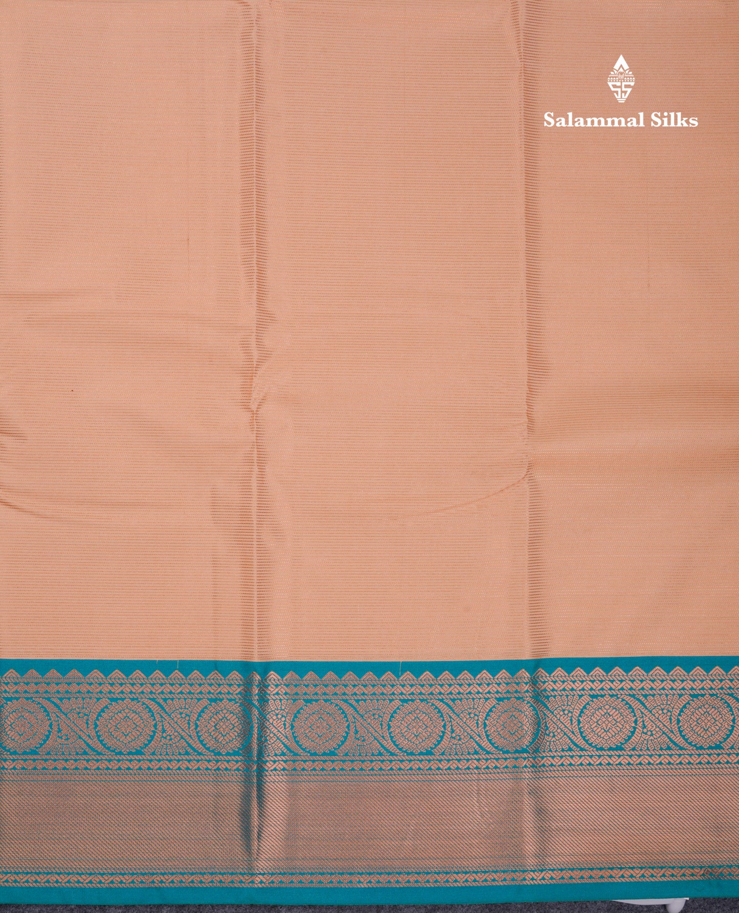 Beautiful Dark Sandal Vaira Oosi Lines Semi Silk Saree With Contrast Peacock Blue Border