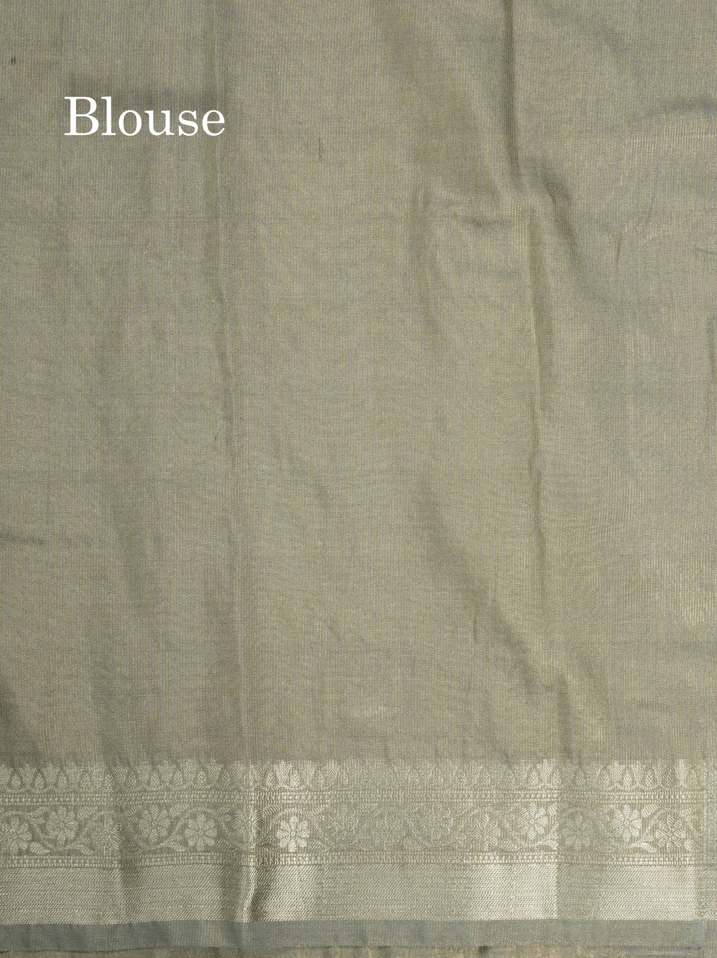 Parrot Green Plain Tissue Saree With Fancy Silver Border