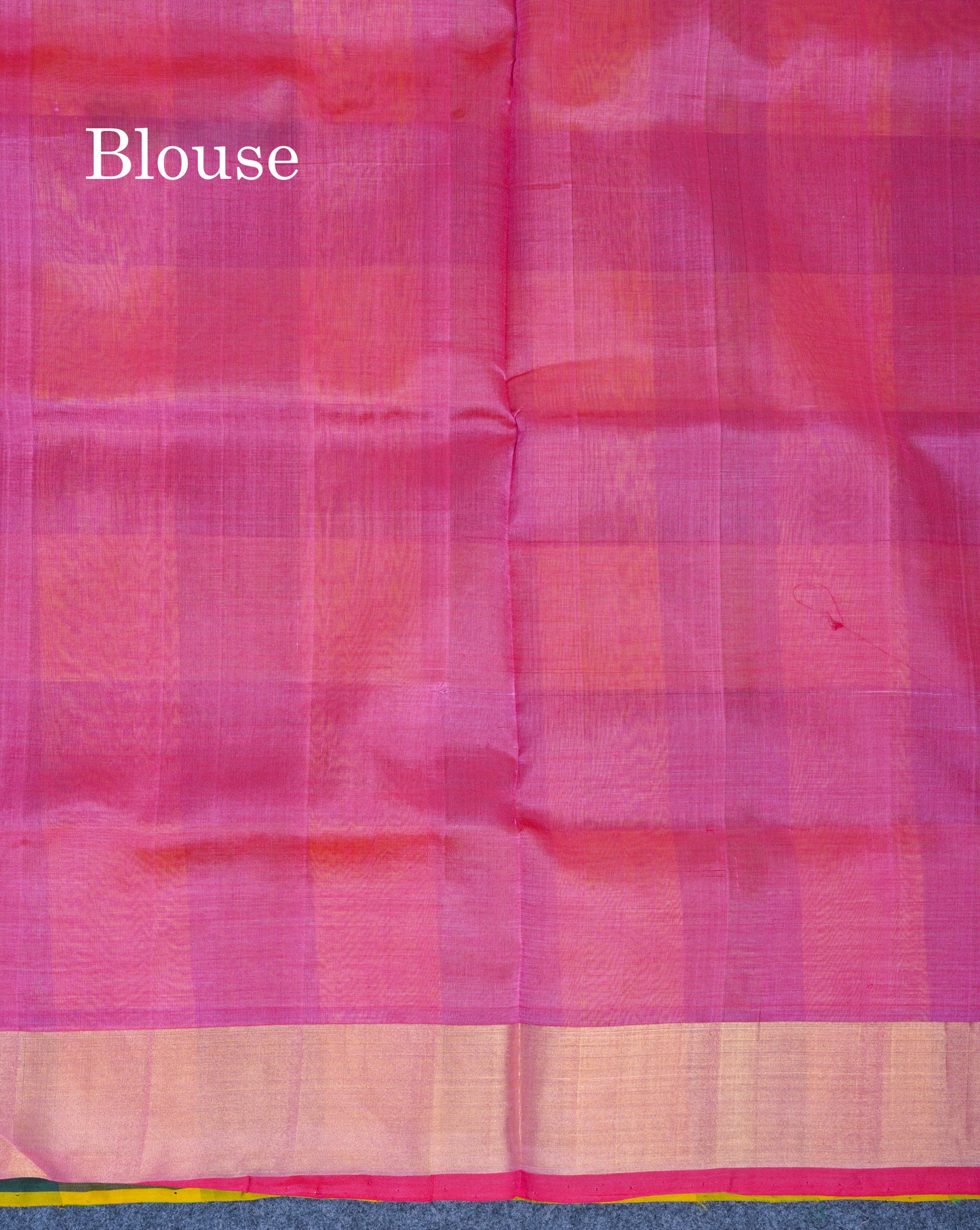 Beautiful Paalum Pazham Checks Handloom Pure Silk Cotton Saree With Contrast Pink Blouse